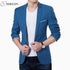 Hot sale Mens Korean slim fit fashion cotton blazer Suit Jacket black blue  plus size M to 3XL Male blazers Mens coat Wedding