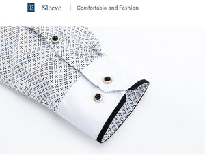 Printed Plaid Polka Dot Men Shirt Long-Sleeved Casual Shirts For Men Slim Fit 21 Colors Male Dress Shirts Camisas Masculina