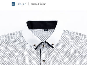 Printed Plaid Polka Dot Men Shirt Long-Sleeved Casual Shirts For Men Slim Fit 21 Colors Male Dress Shirts Camisas Masculina