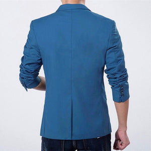 Hot sale Mens Korean slim fit fashion cotton blazer Suit Jacket black blue  plus size M to 3XL Male blazers Mens coat Wedding